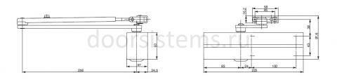 Габаритные размеры доводчика Abloy DC200