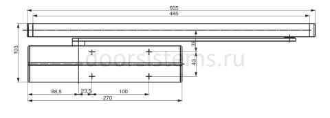 Габаритные размеры доводчика Abloy DC500