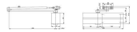 Габаритные размеры доводчика Abloy DC200