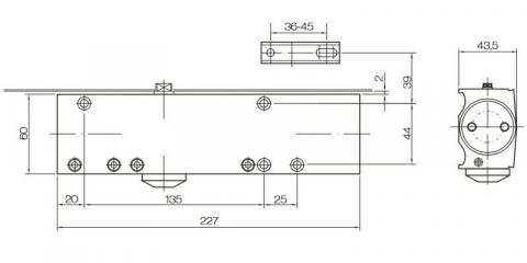 Габаритные размеры доводчика DoorLock DL-200