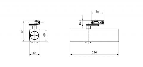 Габаритные размеры доводчика Geze TS2000 VBC
