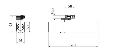 Габаритные размеры доводчика Geze TS4000